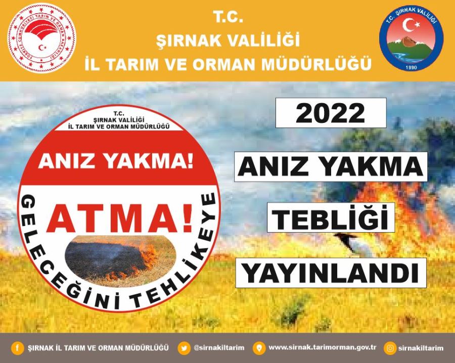 ANIZ YAKILMASINA KARŞI TEBLİĞ YAYIMLANDI