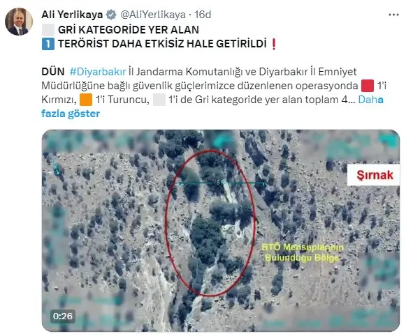 GRİ KATEGORİDEKİ BİR TERÖRİST ETKİSİZ HALE GETİRİLDİ