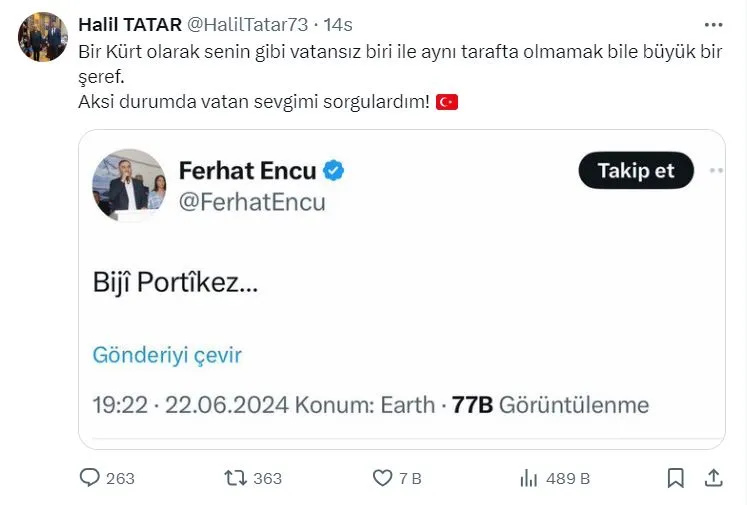 FERHAT ENCÜ’YE PORTEKİZ TEPKİLERİ DEVAM EDİYOR