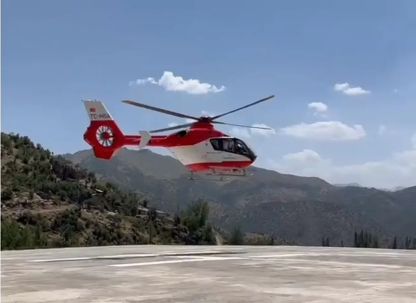 ŞIRNAK’TA YÜKSEKTEN DÜŞEN VATANDAŞ İÇİN AMBULANS HELİKOPTER HAVALANDI